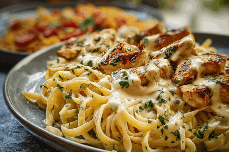 Creamy Cajun Chicken Linguine with Garlic Mozzarella Sauce