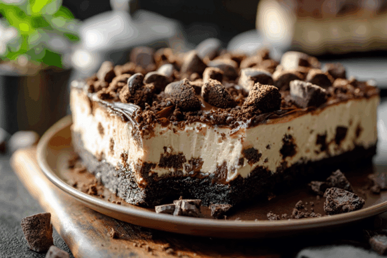 Brownie Layered Cookie Dough Cheesecake