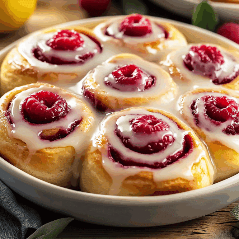 Raspberry Cinnamon Rolls with Lemon Glaze