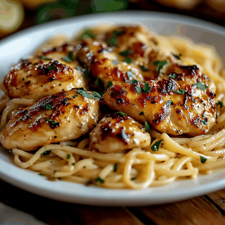 Lemon Garlic Butter Chicken with Creamy Parmesan Linguine