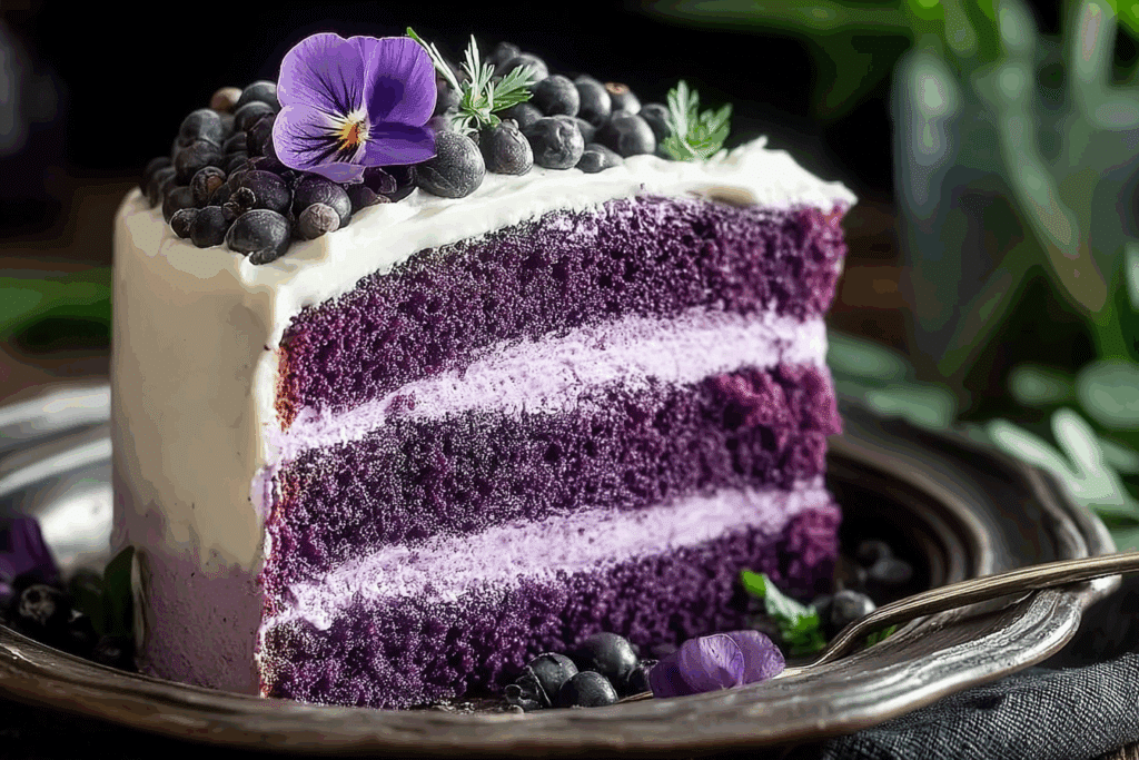 Purple Velvet Cake with Cream Cheese Frosting