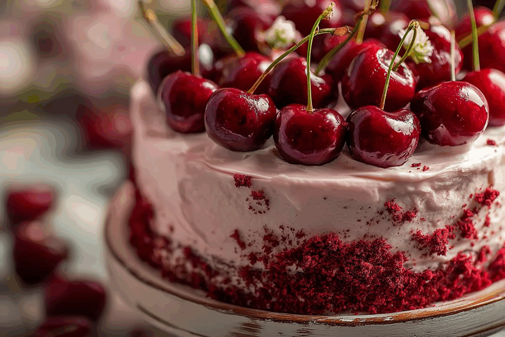 Cherry Cake with Cherry Cream Cheese Frosting