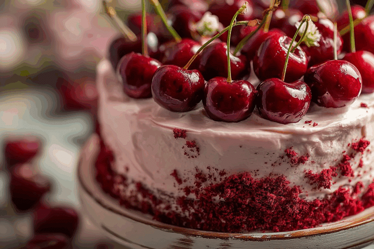 Cherry Cake with Cherry Cream Cheese Frosting