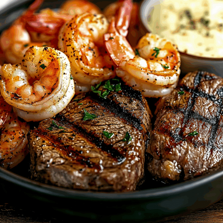 Garlic Butter Grilled Steak & Shrimp