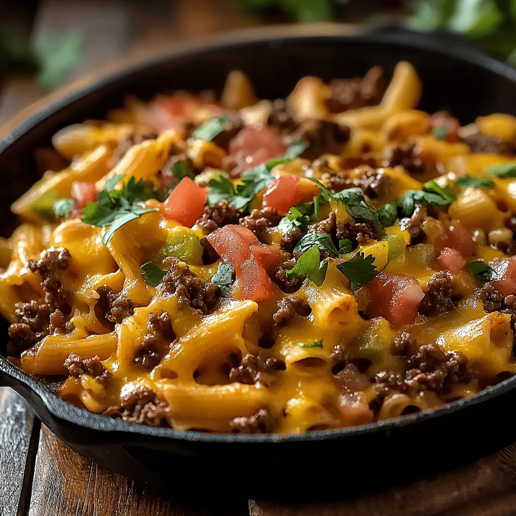 Cheesy Queso Taco Pasta