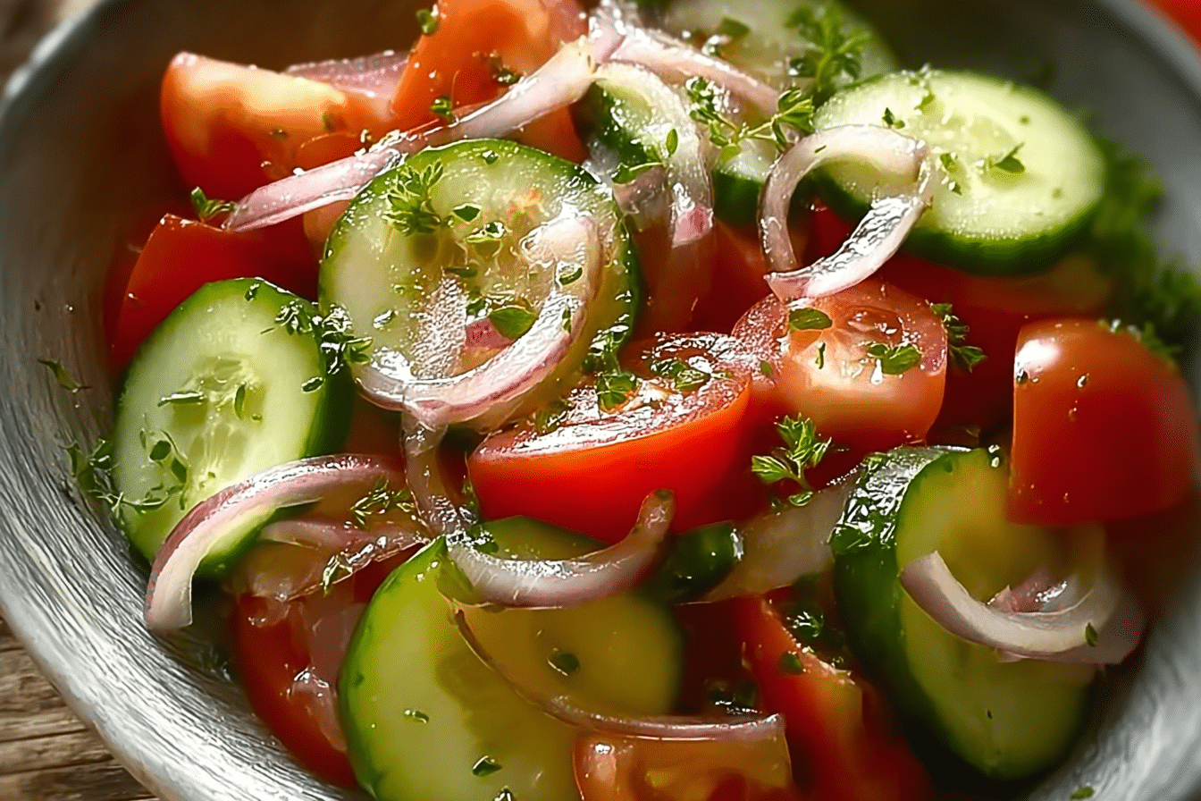 Cucumber, Onion, and Tomato Salad