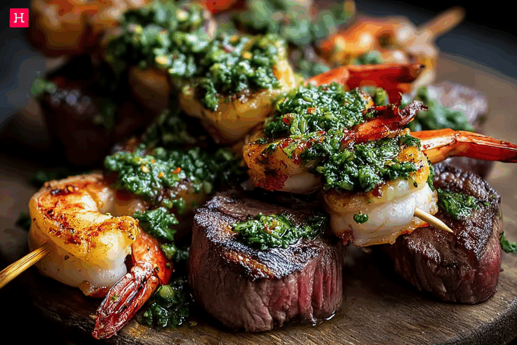 Grilled Surf and Turf Skewers with Chimichurri