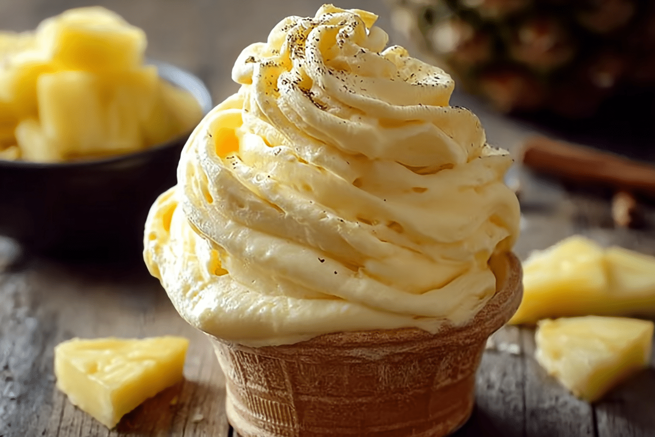 Homemade Pineapple Soft Serve Ice Cream