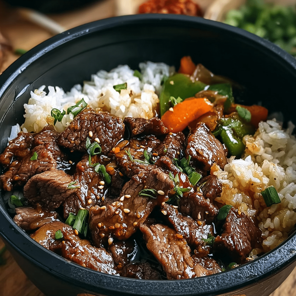 High Protein Beijing Beef Rice Bowls