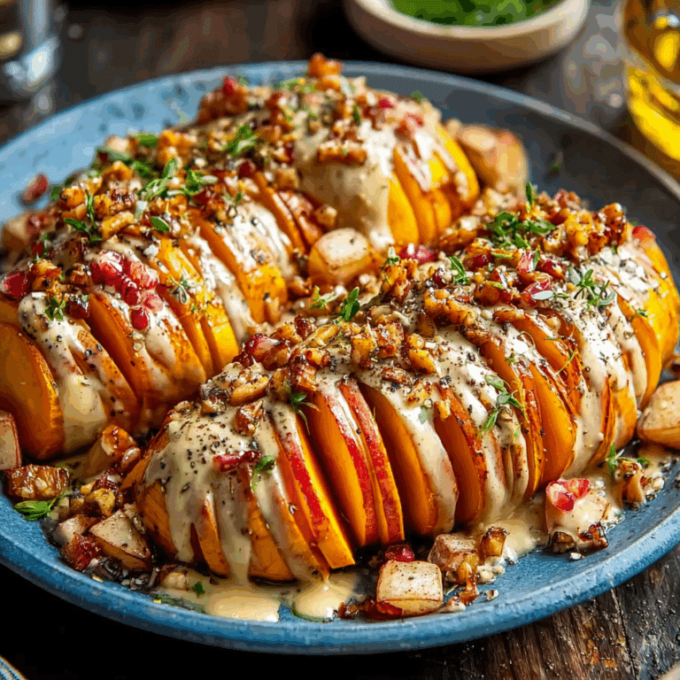 Hasselback Honeynut Squash and Apples with Hummus Dressing
