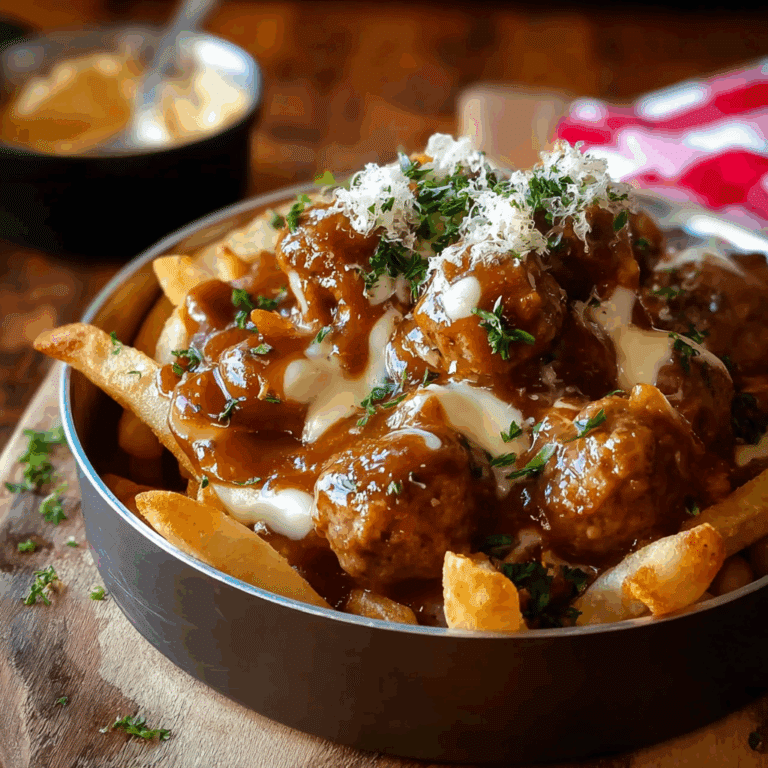 Slow Cooker Poutine with Meatballs