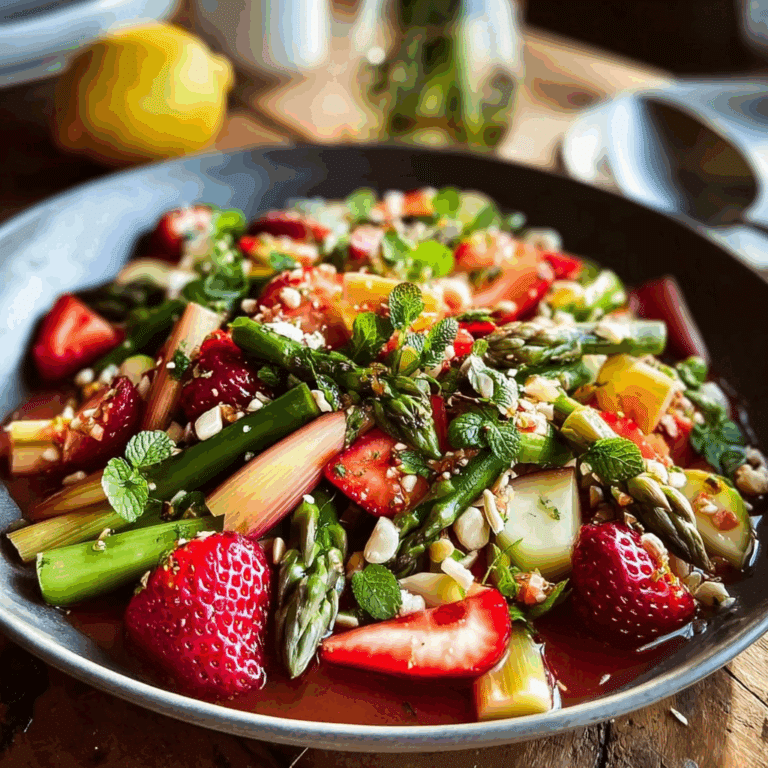 Strawberry, Asparagus, and Rhubarb Salad