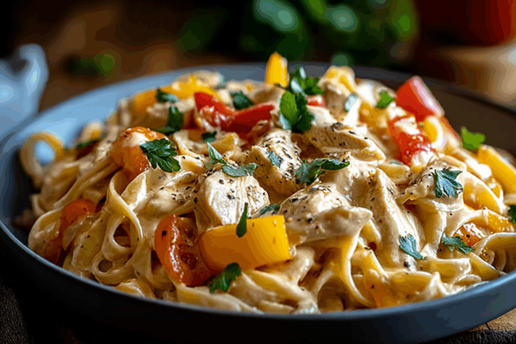 Creamy Chicken and Bell Pepper Pasta