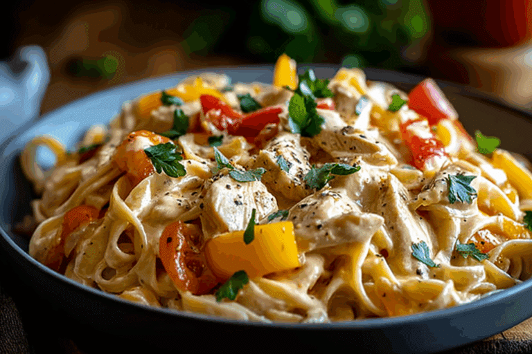 Creamy Chicken and Bell Pepper Pasta