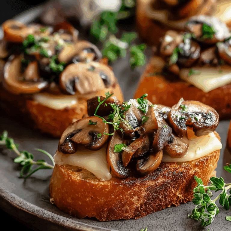 Mushroom and Gruyère Crostini