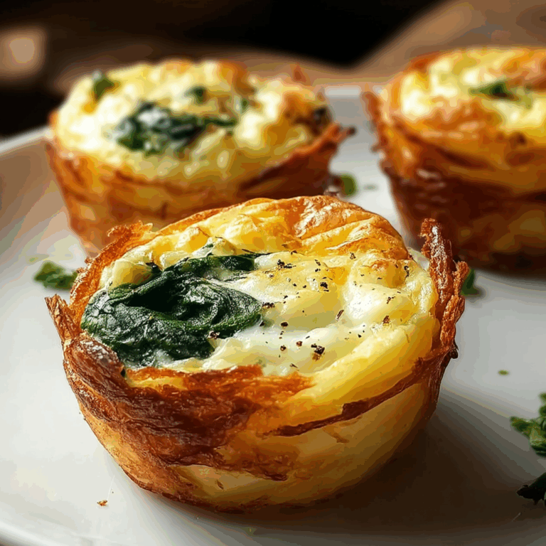 Spinach & Egg Soufflé in Potato Puff Cups