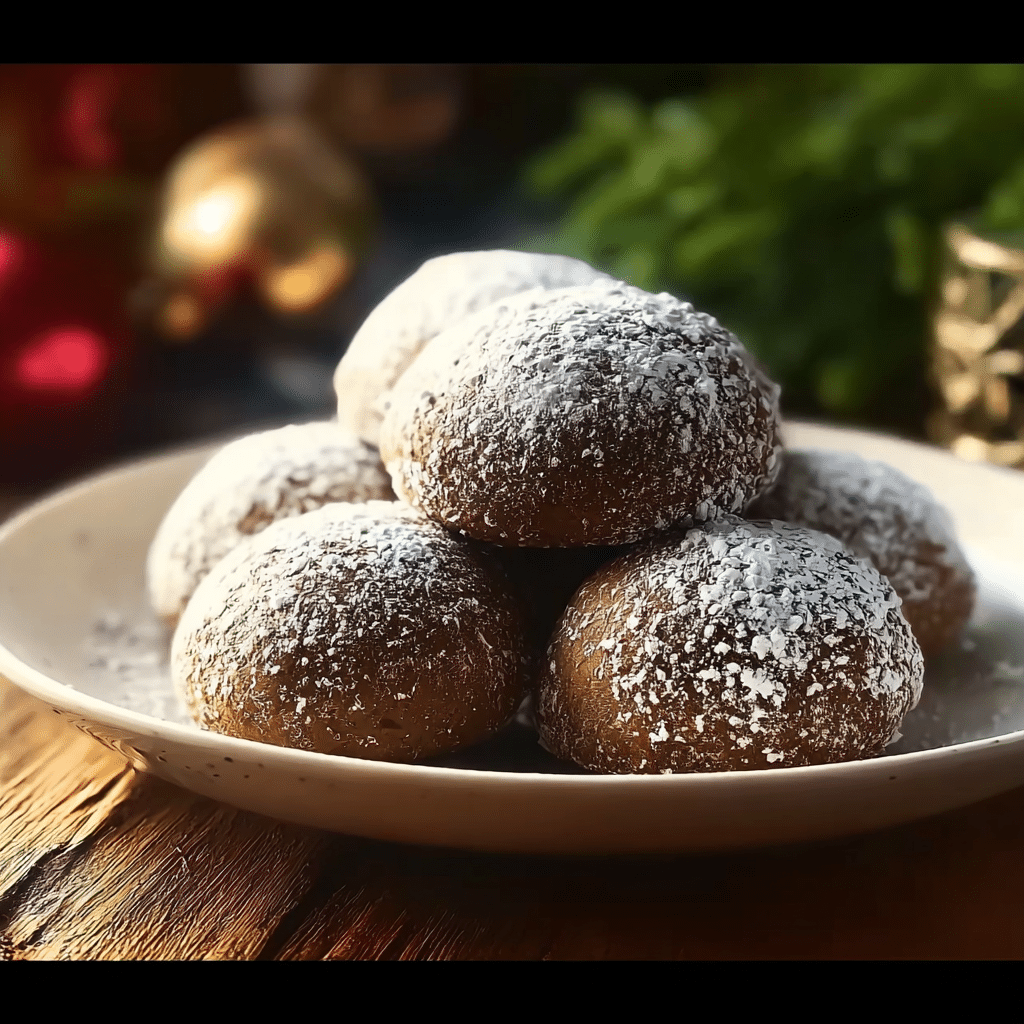 Gingerbread Snowball Cookies