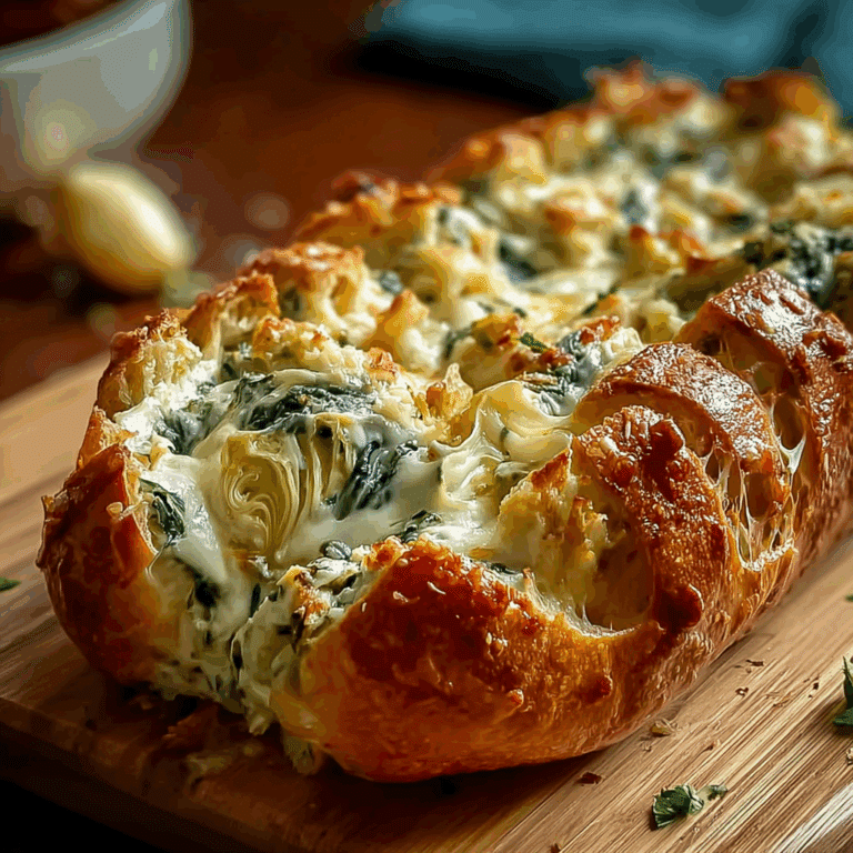 Spinach Artichoke Dip Bread Boat