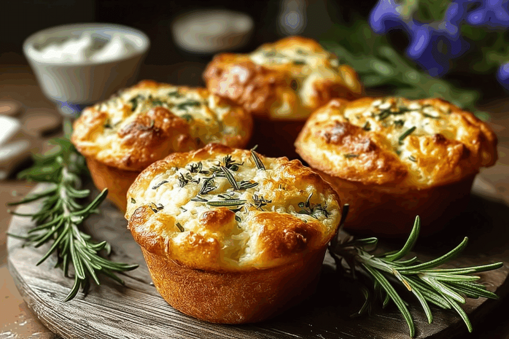 Garlic Rosemary Focaccia Muffins