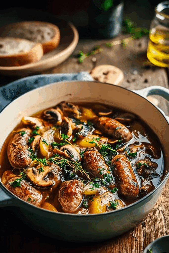 Sausage, Mushroom, and Breton Cider Stew