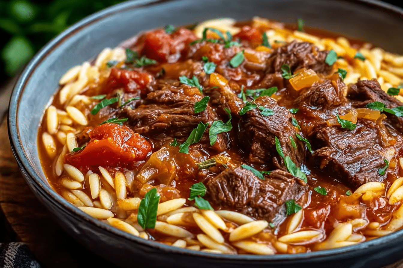 Giouvetsi (Greek Beef Stew with Orzo)