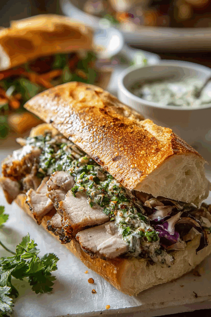 Porchetta Sandwiches with Garlic Herb Mayo