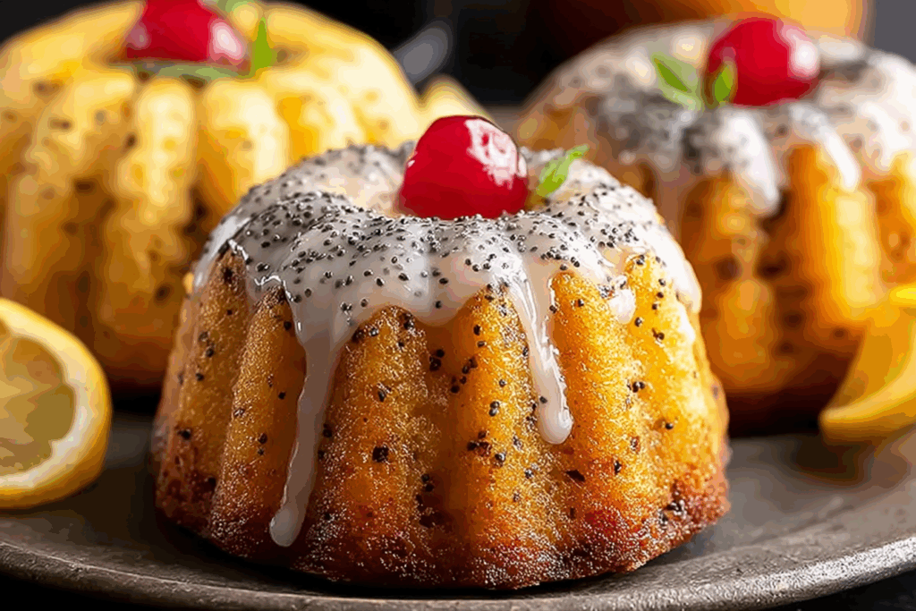 Mini Lemon Poppy Seed Bundt Cakes