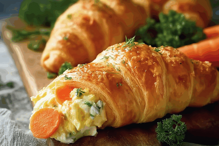 Crescent Roll Carrots Filled with Egg Salad