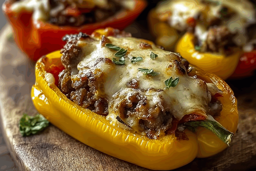 Philly Cheesesteak Loaded Stuffed Peppers