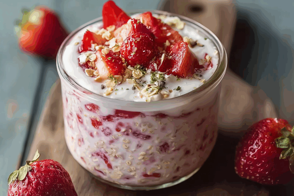 Strawberries and Cream Overnight Oats