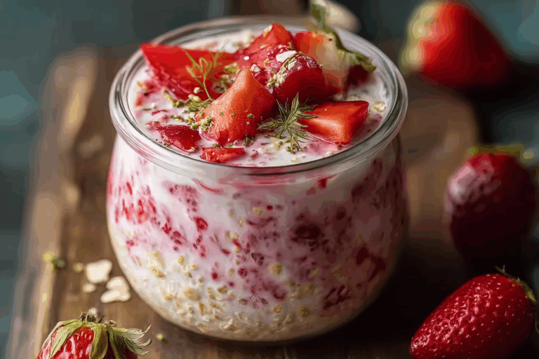 Strawberries and Cream Overnight Oats