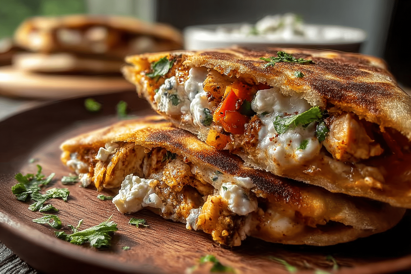Crispy Pita with Chicken & Feta