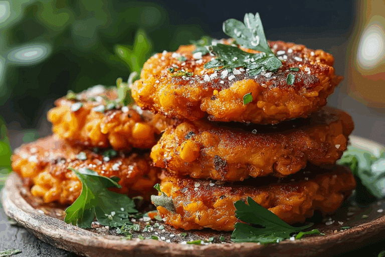 Crispy Chickpea & Sweet Potato Fritters
