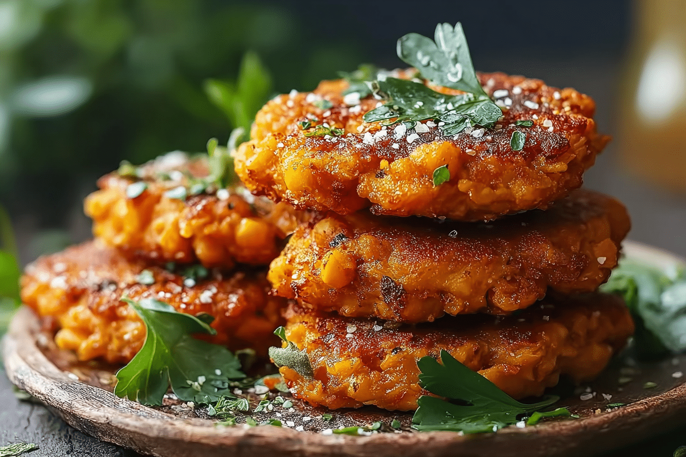 Crispy Chickpea & Sweet Potato Fritters