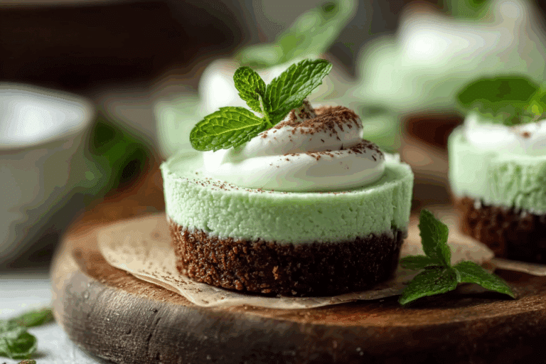 Mini Mint Cheesecakes