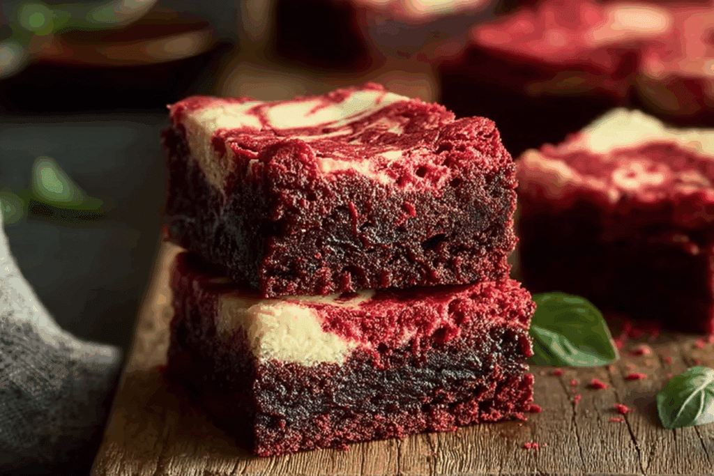 Red Velvet Brownies with Vanilla Cheesecake Swirl