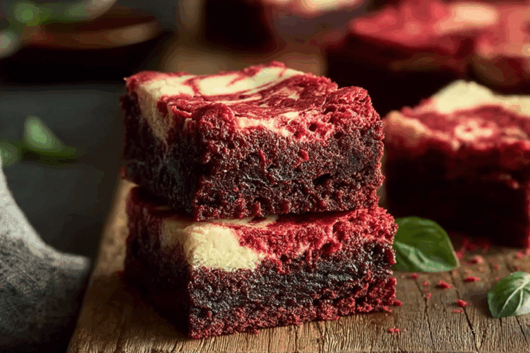 Red Velvet Brownies with Vanilla Cheesecake Swirl