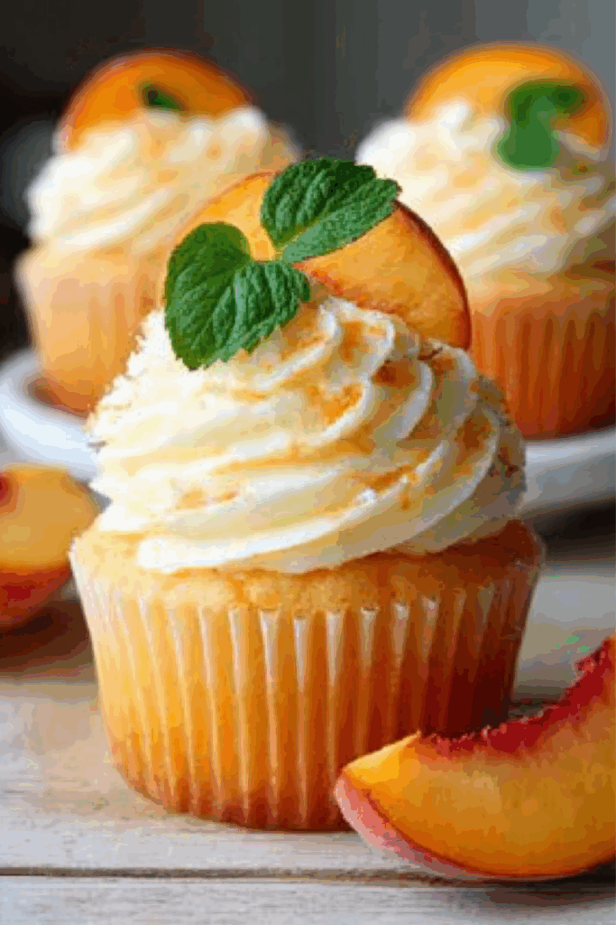 Honey Peach Cream Cheese Cupcakes