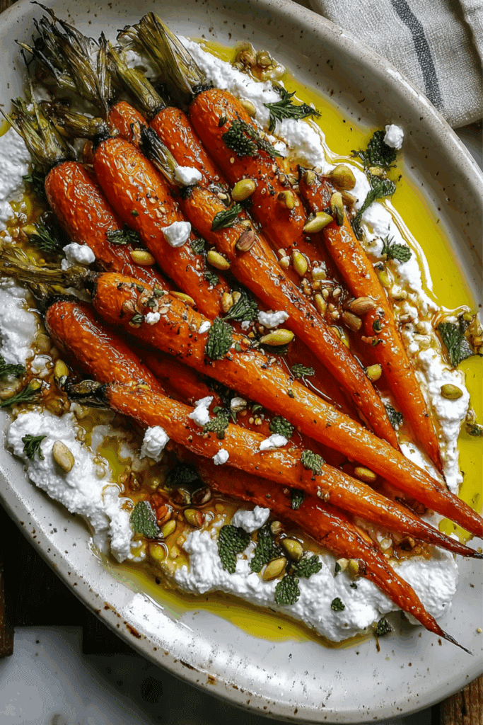 Roasted Carrots with Whipped Ricotta and Hot Honey