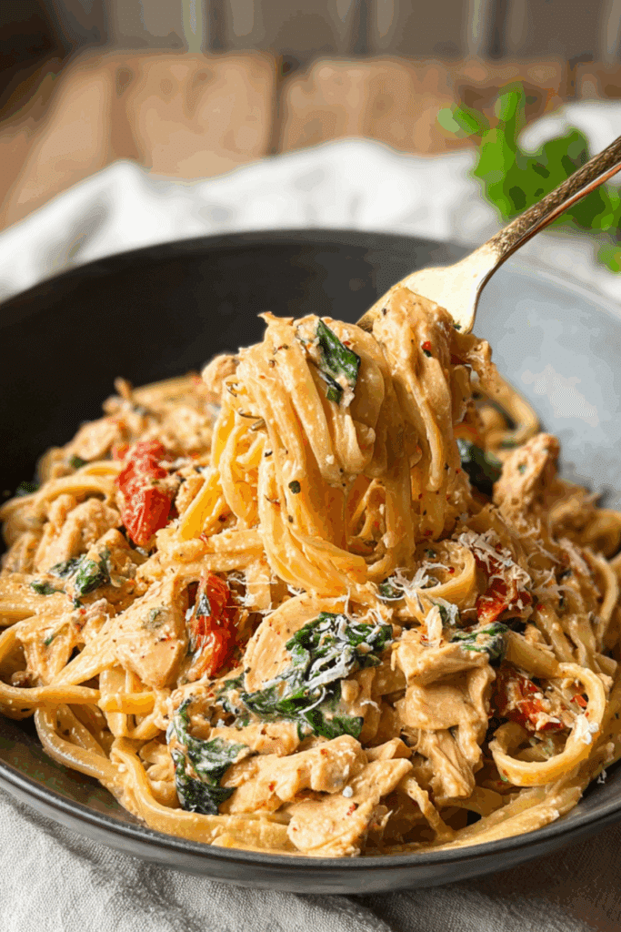 Creamy Tuscan Chicken Pasta (Xander’s Babar Pasta Copycat)