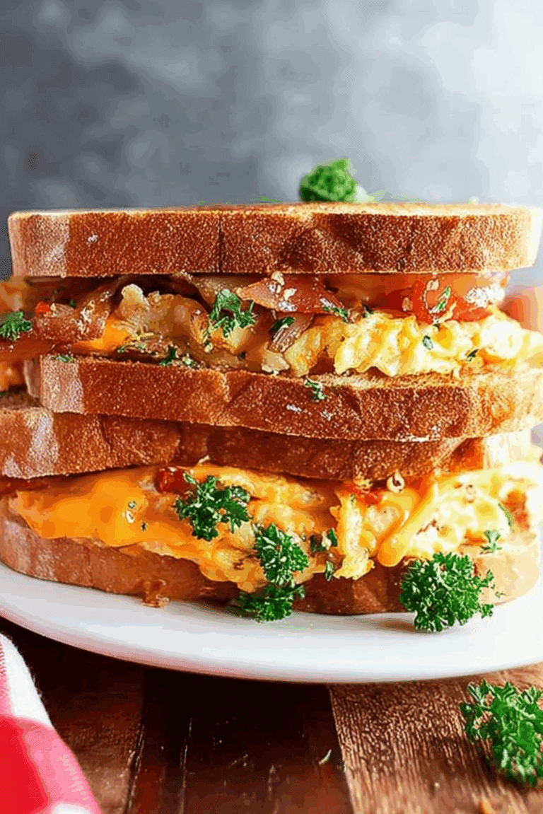 Spicy Cheddar & Cream Cheese Egg Sandwich