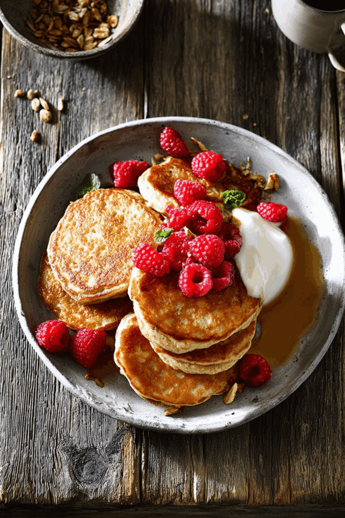Easy fluffy oatmeal pancakes