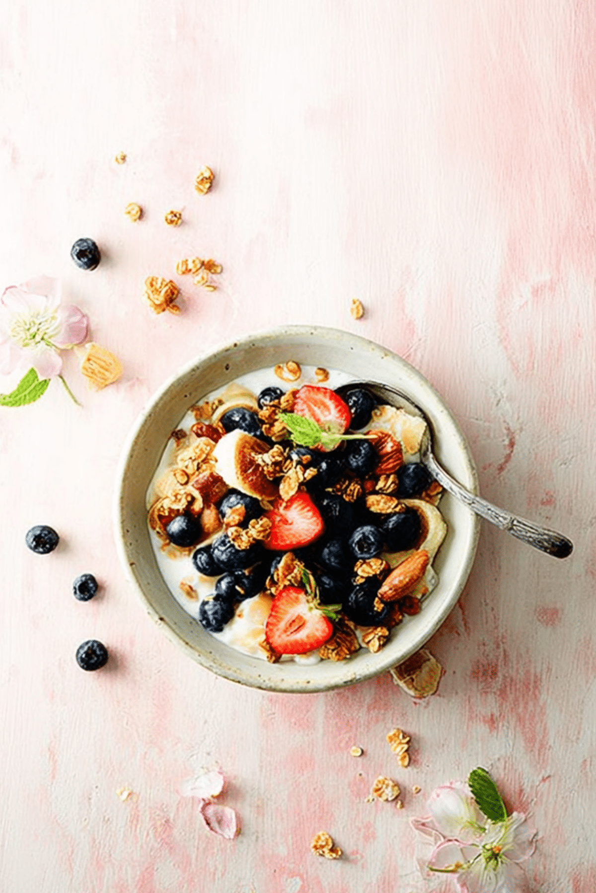 Power granola with dried blueberries