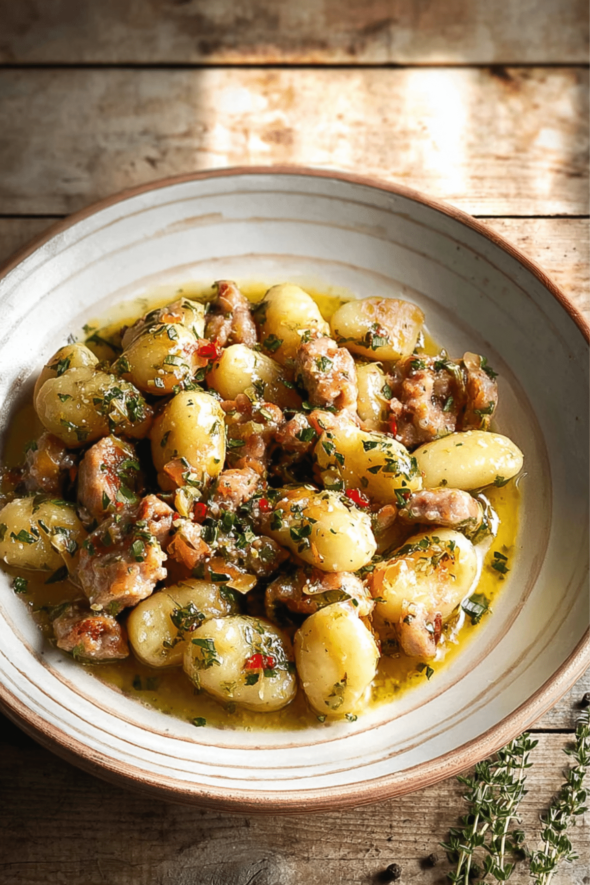 Garlic Butter Gnocchi with Sausage