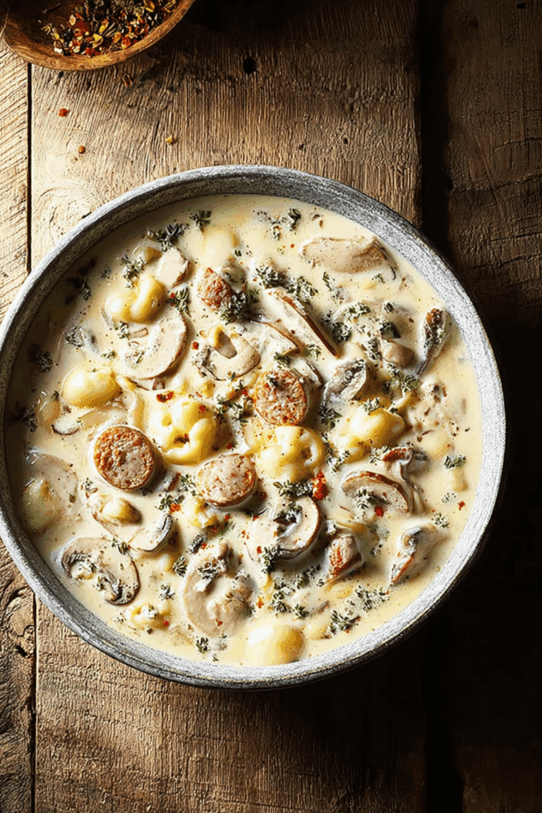 Creamy Sausage and Mushroom Soup