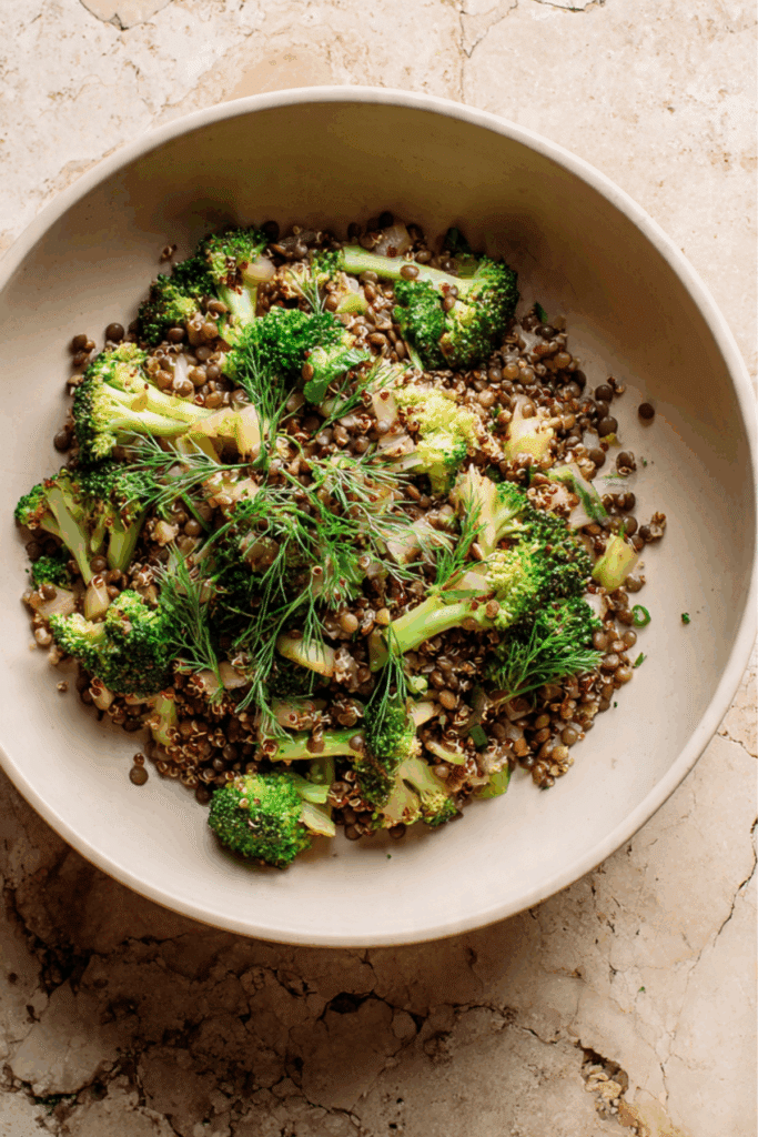 Quinoa Salad with Broccoli and Lentils