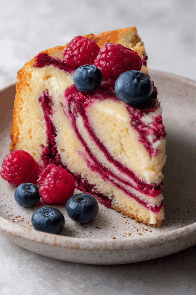 Swirled Berry Ice Cream Butter Cake