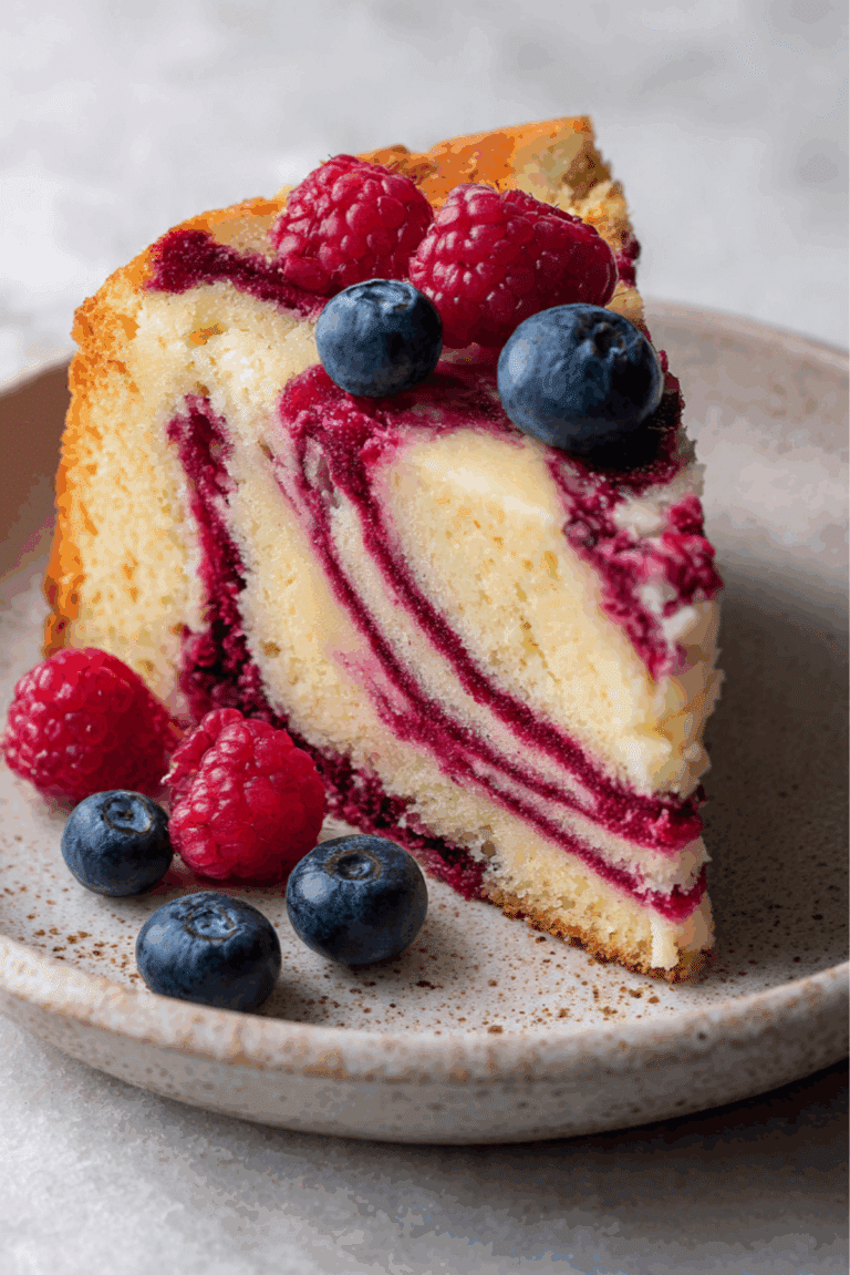 Swirled Berry Ice Cream Butter Cake