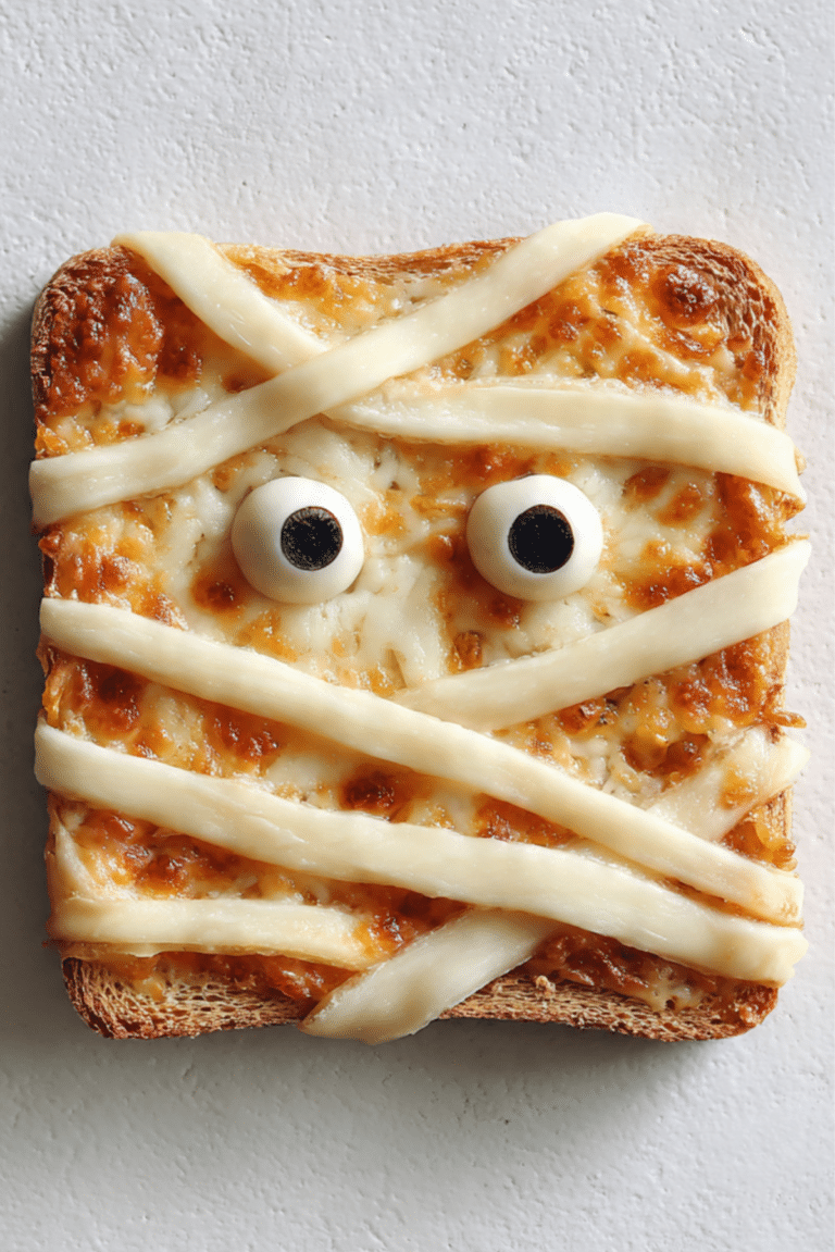 Halloween Mummy Pizza Toast