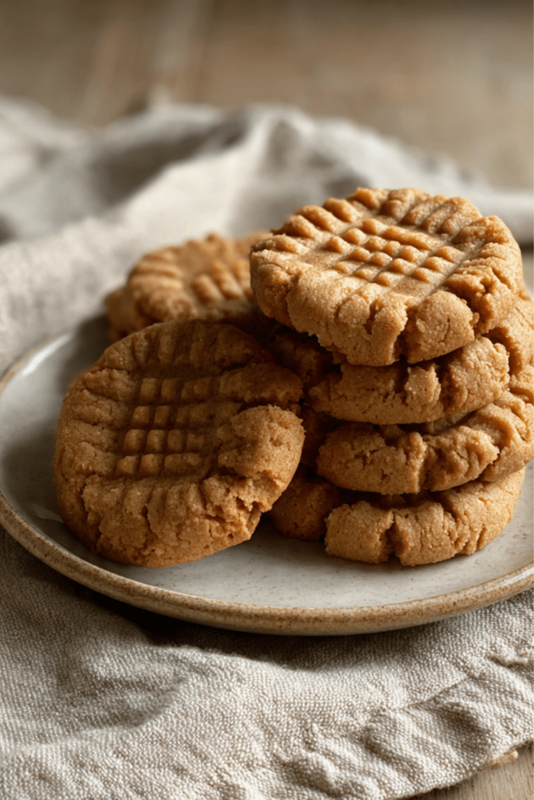 Chewy 3-Ingredient Peanut Butter Cookies